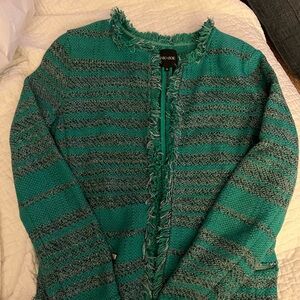 NIC+ZOE Turquoise and Gray Textured Cardigan